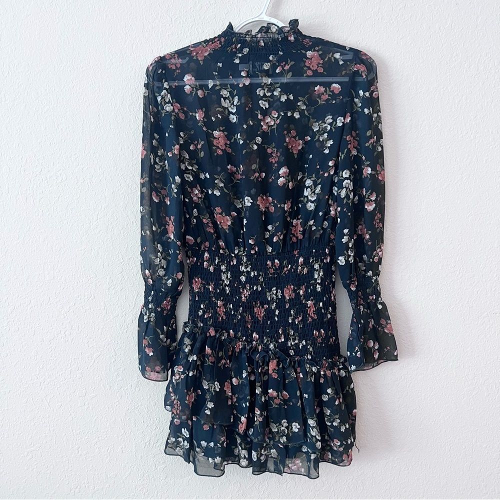 Princess Polly Floral Mini Dress - Navy and Pink